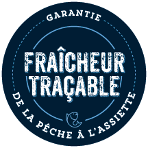 Logo Fraîcheur traçable. Garantie de la pêche à l'assiette.